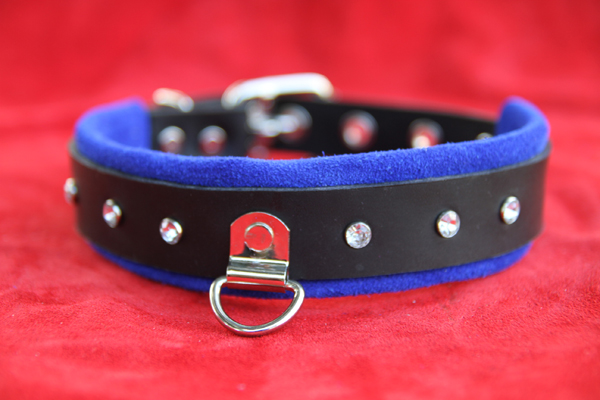 leather crystals collar